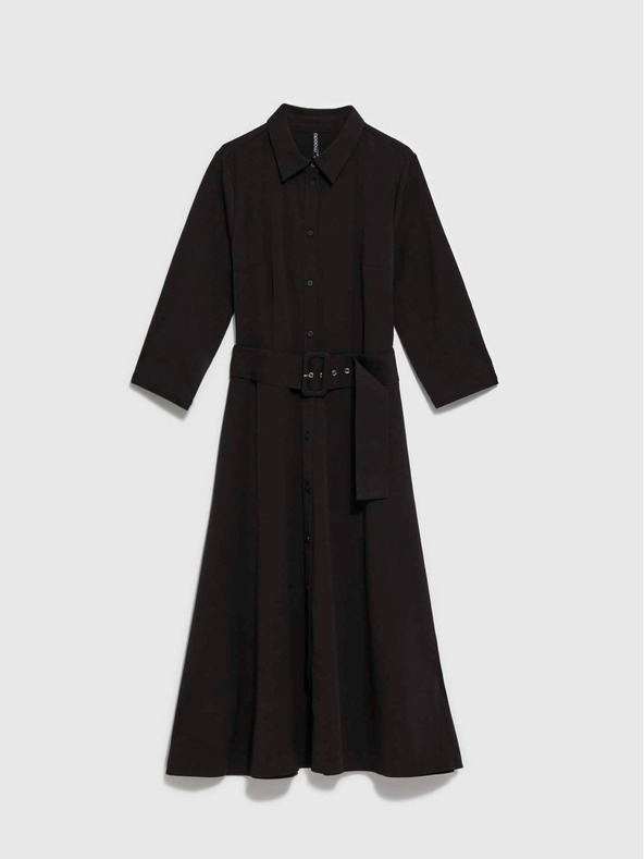 Moodo Schwarzes Damen Midikleid Moodo