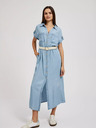 Moodo Blaues Lyocell-Midikleid Moodo