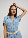 Moodo Blaues Lyocell-Midikleid Moodo