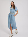Moodo Blaues Lyocell-Midikleid Moodo