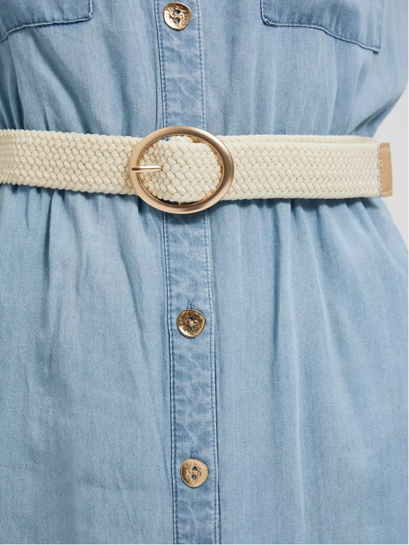 Moodo Blaues Lyocell-Midikleid Moodo