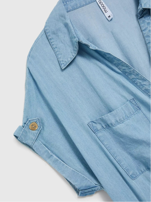 Moodo Blaues Lyocell-Midikleid Moodo