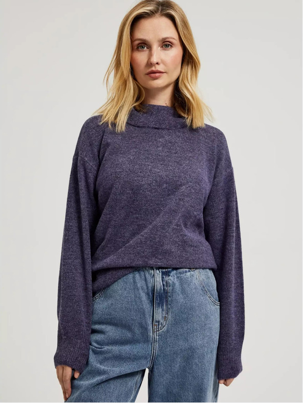 Moodo Lila Rollkragenpullover Moodo