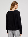 Moodo Schwarzer Langarm-Pullover mit V-Ausschnitt Moodo