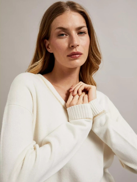 Moodo Damenpullover mit Metallic-Faden Moodo