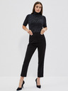 Moodo Schwarzer Damen-Rollkragenpullover mit Metallic-Faden Moodo
