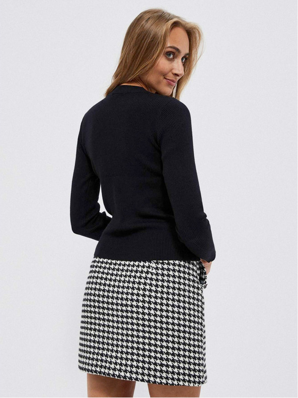 Moodo Schwarzer Damenpullover mit Perlen Moodo