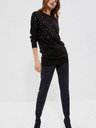 Moodo Schwarzer Damen-Perlen-Pullover Moodo