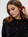 Moodo Schwarzer Damen-Perlen-Pullover Moodo