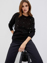 Moodo Schwarzer Damen-Perlen-Pullover Moodo
