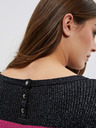 Moodo Schwarzer Damenpullover mit schwarzem Metallic-Garn Moodo