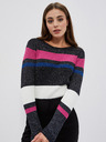 Moodo Schwarzer Damenpullover mit schwarzem Metallic-Garn Moodo