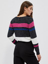 Moodo Schwarzer Damenpullover mit schwarzem Metallic-Garn Moodo