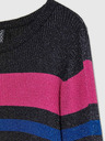 Moodo Schwarzer Damenpullover mit schwarzem Metallic-Garn Moodo