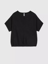 Moodo Schwarzer Oversized-Pullover mit kurzen Ärmeln Moodo