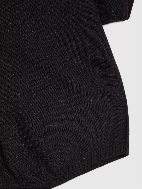 Moodo Schwarzer Oversized-Pullover mit kurzen Ärmeln Moodo