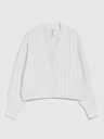 Moodo Weiße kurze Strickjacke mit Knöpfen Moodo