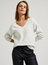 Moodo Damen V-Ausschnitt Pullover Moodo