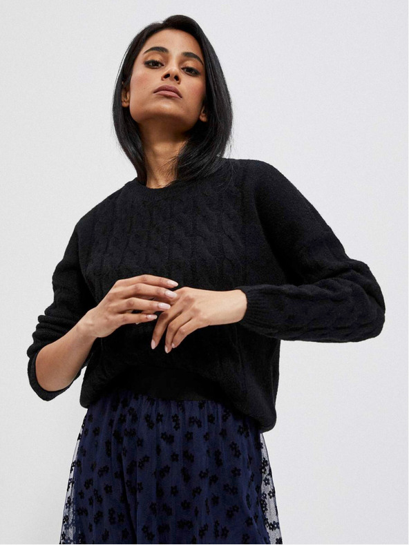 Moodo Schwarzer Damenpullover Moodo