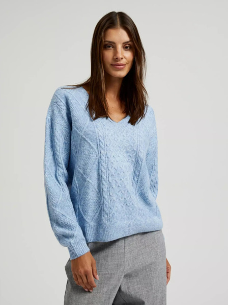 Moodo Blaue Strickjacke mit V-Ausschnitt Moodo
