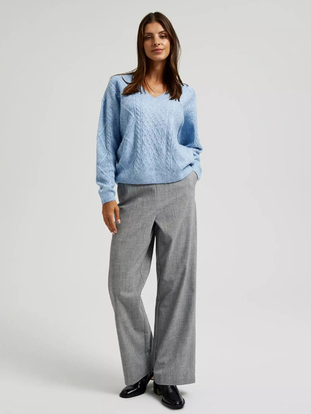 Moodo Blaue Strickjacke mit V-Ausschnitt Moodo