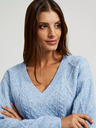 Moodo Blaue Strickjacke mit V-Ausschnitt Moodo