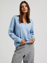 Moodo Blaue Strickjacke mit V-Ausschnitt Moodo
