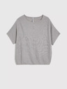 Moodo Grauer Oversized-Pullover mit kurzen Ärmeln Moodo