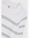 Moodo Moodo Grau gestreifter weißer Pullover