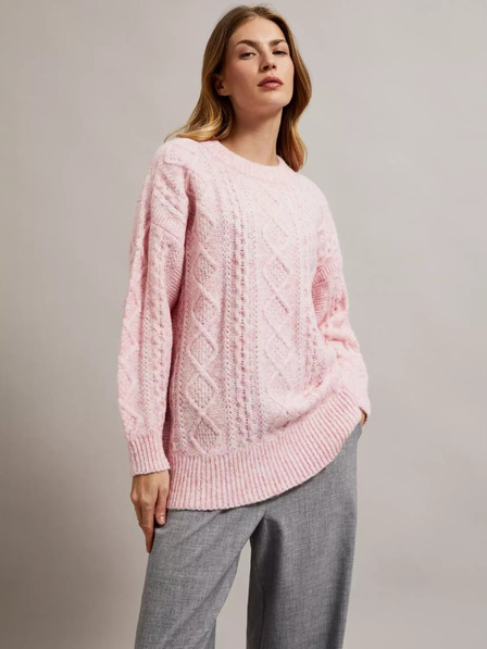 Moodo Rosa Pullover mit lockerem Schnitt Moodo