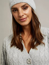 Moodo Graue kurze Strickjacke mit Knöpfen Moodo