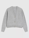 Moodo Graue kurze Strickjacke mit Knöpfen Moodo