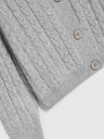 Moodo Graue kurze Strickjacke mit Knöpfen Moodo