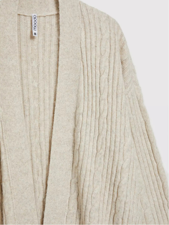 Moodo Beige lange Strickjacke Moodo