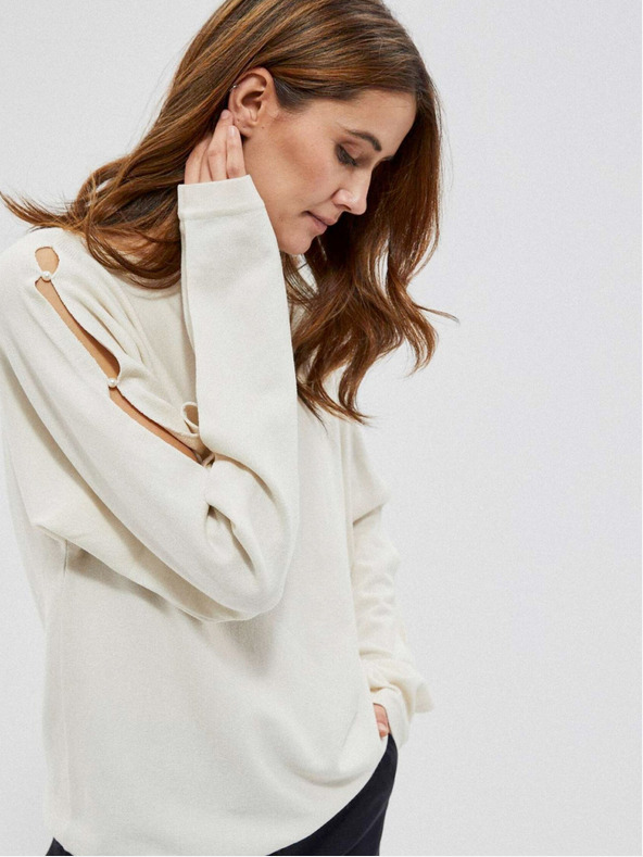 Moodo Cremefarbener Damen-Pullover von Moodo