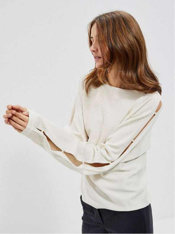Moodo Cremefarbener Damen-Pullover von Moodo