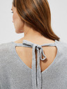 Moodo Grauer Damen Glanzpullover Moodo