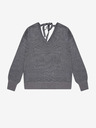 Moodo Grauer Damen Glanzpullover Moodo