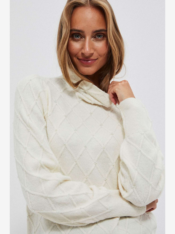 Moodo Cremefarbener Damen-Pullover von Moodo