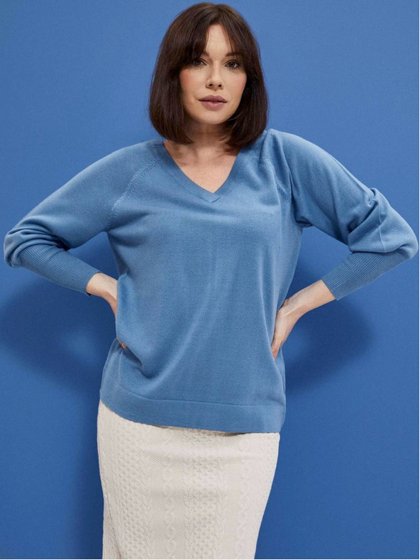 Moodo Blauer Damen Pullover Moodo