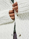 Moodo Weiße Damen-Langstrickjacke Moodo