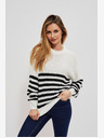 Moodo Schwarz-weiß gestreifter Damen-Pullover Moodo
