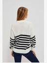 Moodo Schwarz-weiß gestreifter Damen-Pullover Moodo