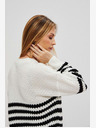 Moodo Schwarz-weiß gestreifter Damen-Pullover Moodo