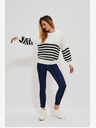 Moodo Schwarz-weiß gestreifter Damen-Pullover Moodo