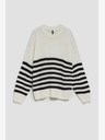 Moodo Schwarz-weiß gestreifter Damen-Pullover Moodo