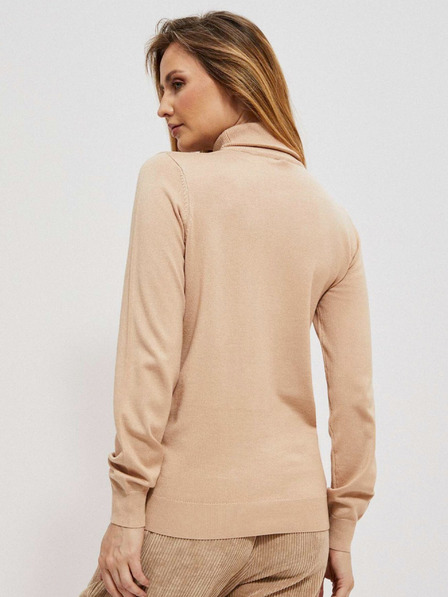 Moodo Beigefarbener Damen-Rollkragenpullover Moodo