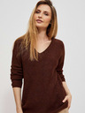 Moodo Brauner glänzender Damen-Pullover von Moodo