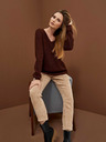 Moodo Brauner glänzender Damen-Pullover von Moodo
