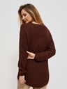 Moodo Brauner glänzender Damen-Pullover von Moodo